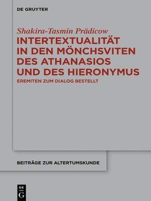 cover image of Intertextualität in den Mönchsviten des Athanasios und des Hieronymus